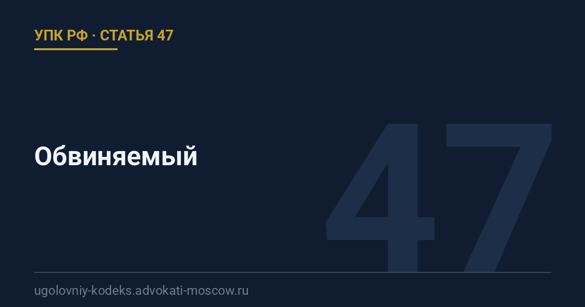 Статья 47 УПК РФ: Обвиняемый
