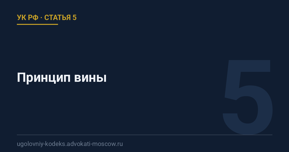Статья 5 УК РФ: Принцип вины