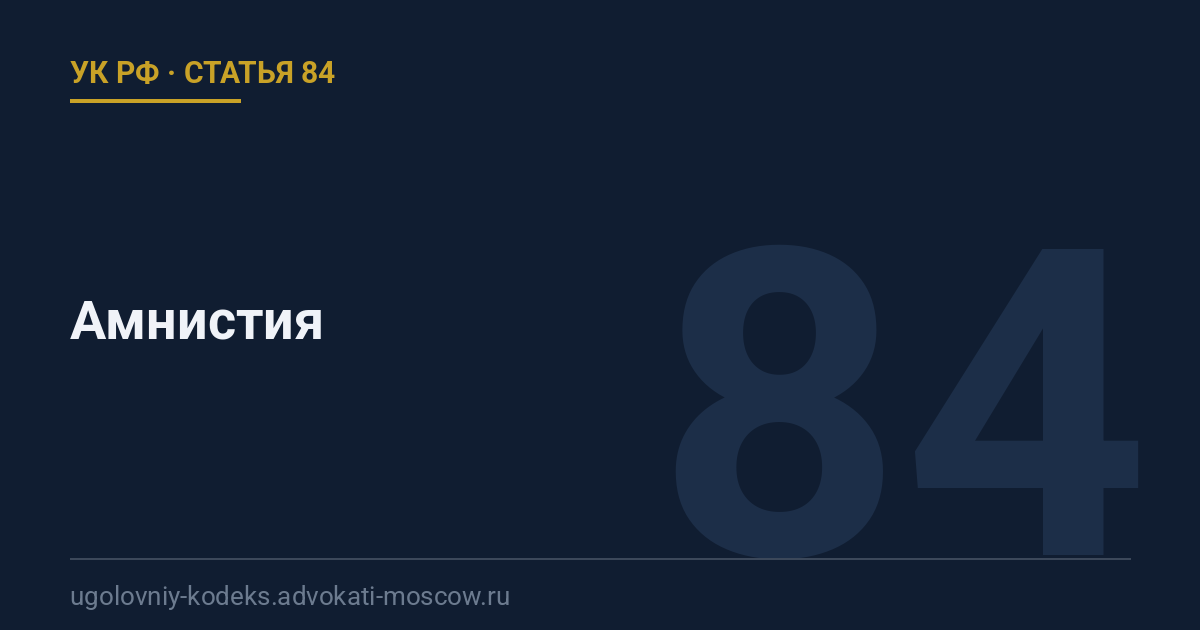 Статья 84 УК РФ: Амнистия